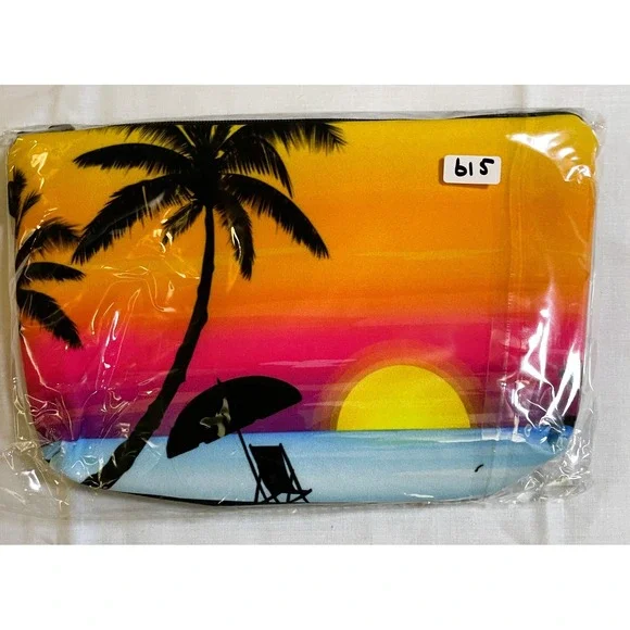 Unbranded Pouch Unisex Small Multicolor New Tropical Sunset Beach‎ Travel Bag