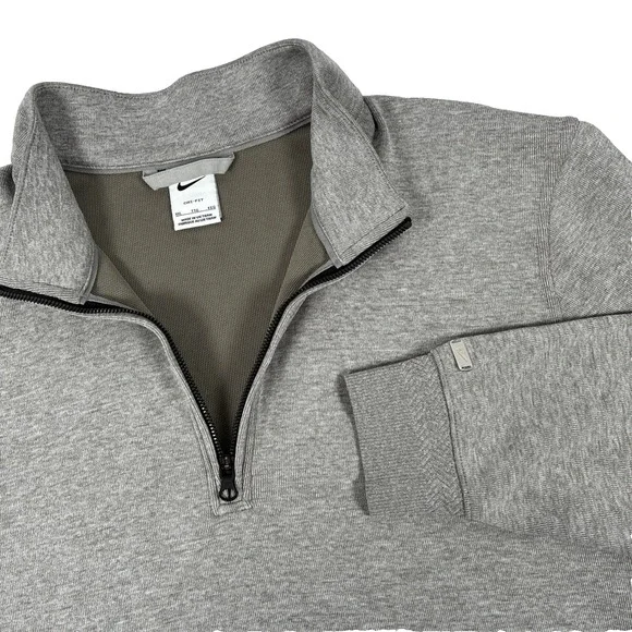 Mens Nike Dri-Fit 1/4 Pullover Sweater Size XXL Gray Polyester