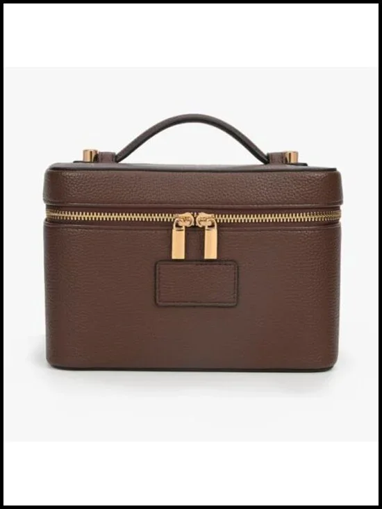 Travel Makeup Bag with Removable Divider PU Leather Portable Toiletry Cosmetic