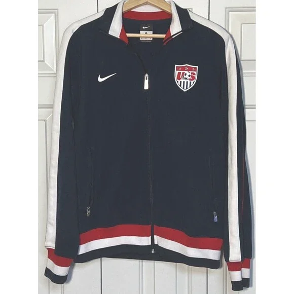Nike USA Soccer N98 Track Jacket Men’s Large Navy USMNT Full Zip 478298-451