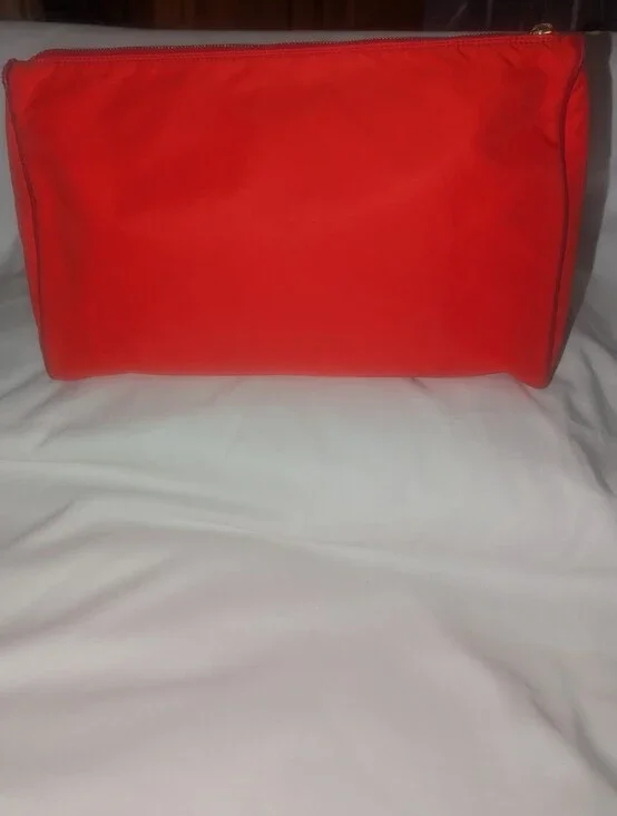 Fendi Vintage SAS Roma Red Zip Cosmetic Pouch Made In Italy