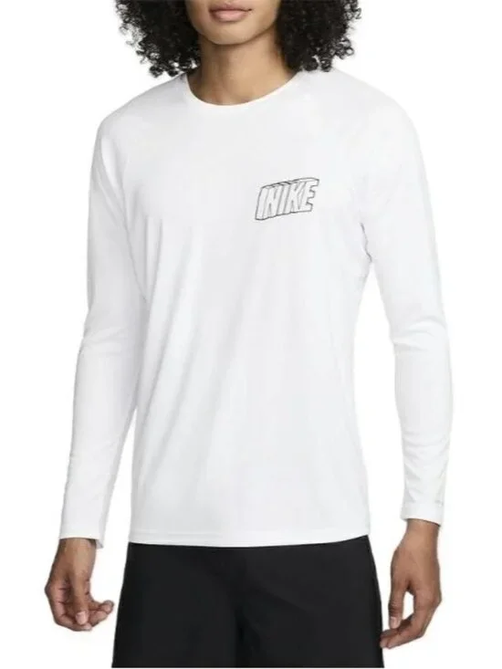 Nike Hydroguard AT SEA Long Sleeve Rash Guard White NESSE477-100 Men's L NWT