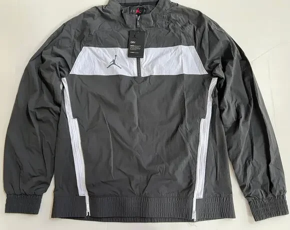 Nike Air Jordan Team Dri Fit Woven Windbreaker Grey Jacket CD2218-060 Size M