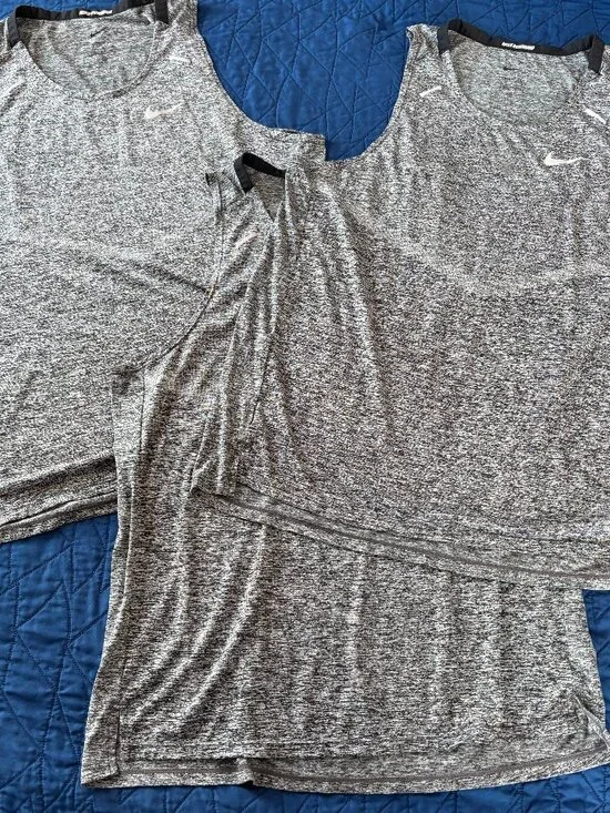 Set of 3 Nike Dri-FIT Rise 365 Running Tank Top Men's Medium Dark Heather Gray