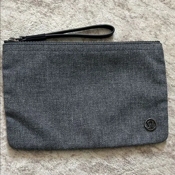 Lululemon grey cosmetic bag