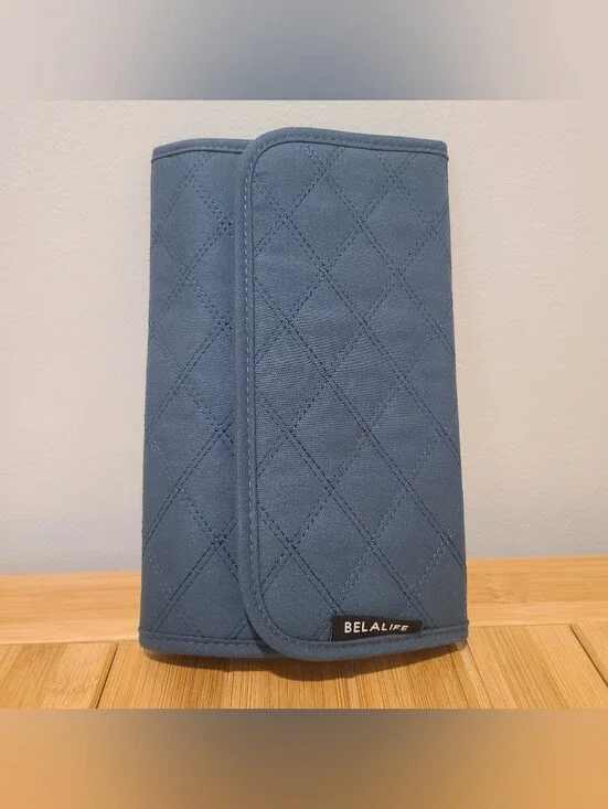 Jewelry Holder Travel Teal Quilted