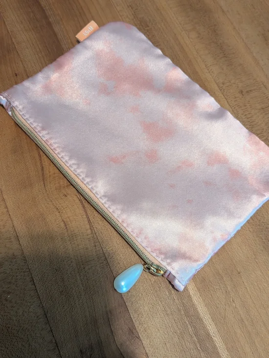 Ipsy Silky Pink Tie-Dye Zip Pouch