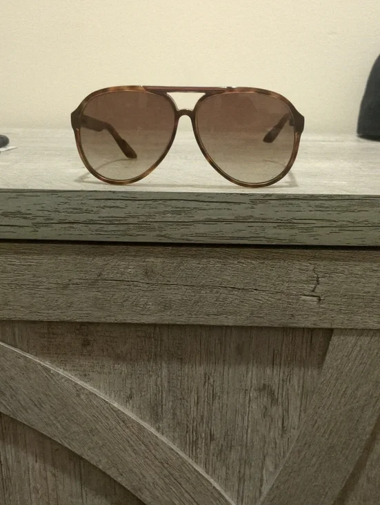 Gucci Men's Brown Gradient Aviator Sunglasses