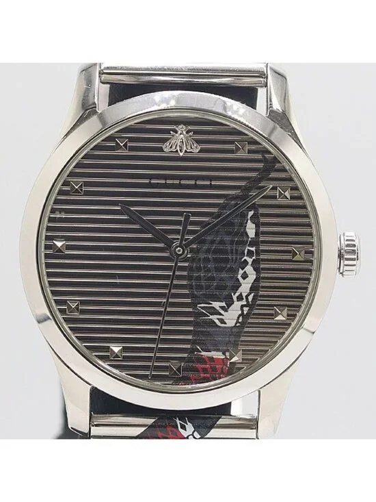 Gucci Box Timeless King Snake 126.4 Quartz Silver Dial Watch
