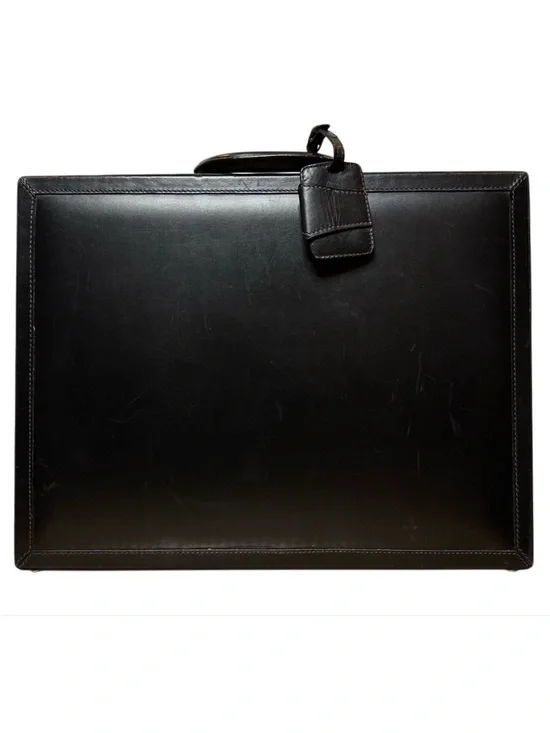 GUCCI Locking Black Calfskin Leather Briefcase w/ ID Tag - Mint Interior