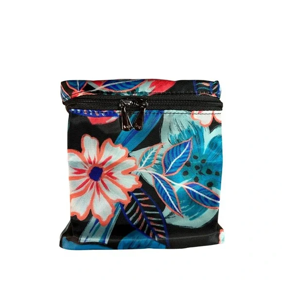 NWT Lug Box Top Small Cosmetic Case Resort Tropical Floral Travel Makeup Bag NEW