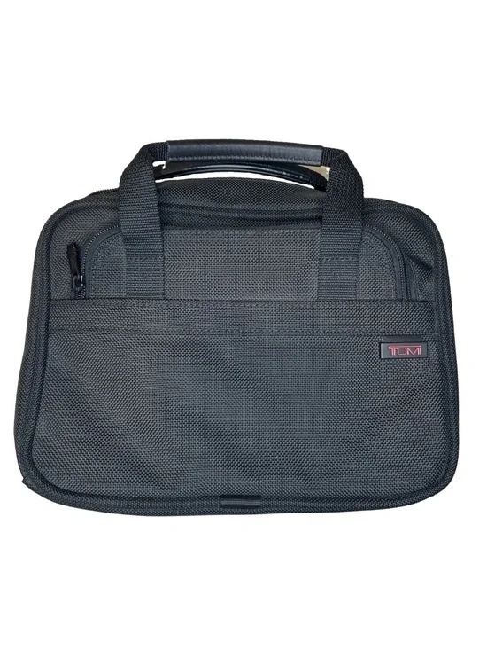 TUMI Alpha Black Ballistic Nylon Travel Organizer Tech/Toiletries Business Case.