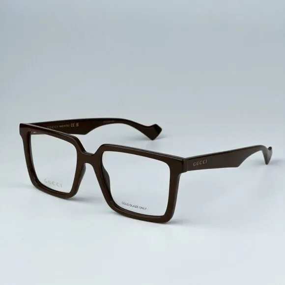 NEW Gucci GG1540O 007 Brown Men Square 55mm Eyeglasses GG 1540O
