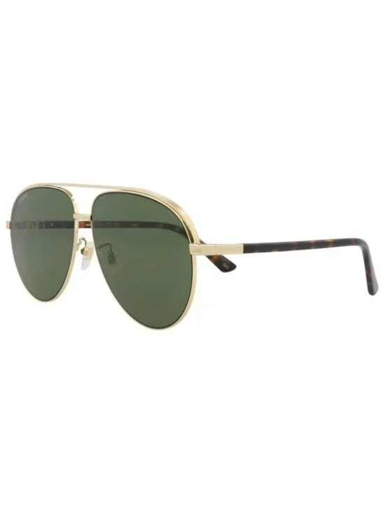 New Gucci Mens Aviator Gold Gold Green Fashion Designer Sunglasses