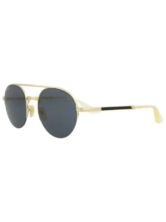 New Gucci Mens Round/Oval Gold Gold Grey Fashion Designer Sunglasses