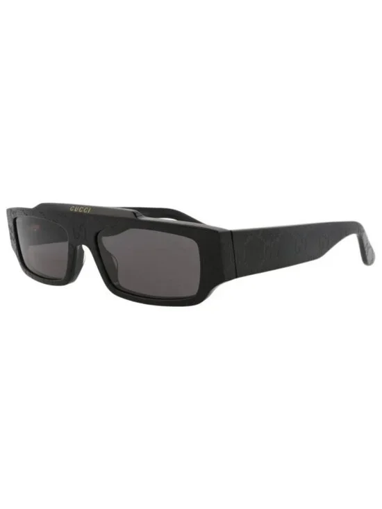 New Gucci Mens Square/Rectangle Black Black Grey Fashion Designer Sunglasses
