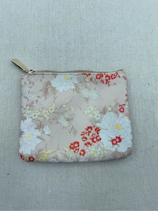 Floral Zip Pouch - Pink Floral Coin Wallet