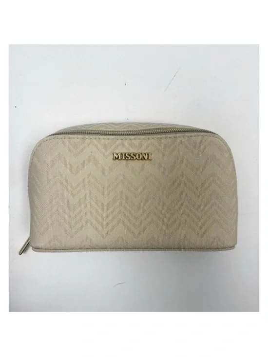 Missoni  for delta Cream Chevron gold Logo Cosmetic Case vacation