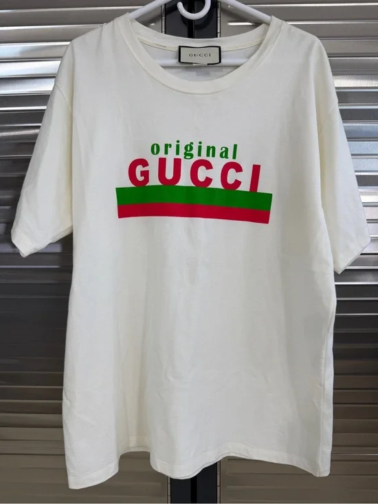 Gucci White 'Original GUCCI' Graphic Tee Large