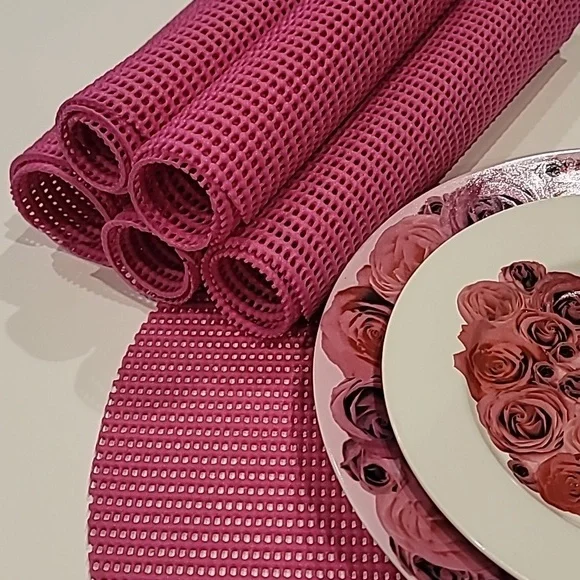 Bo's Attic Die Cut Oval Foam Placemats Pink Set Of 12