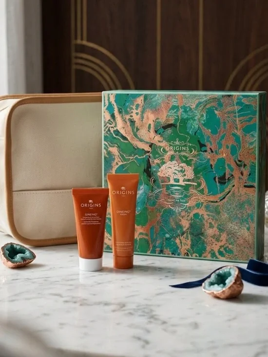 New Origins GinZing Skincare Set with Travel Pouch & Gift Box