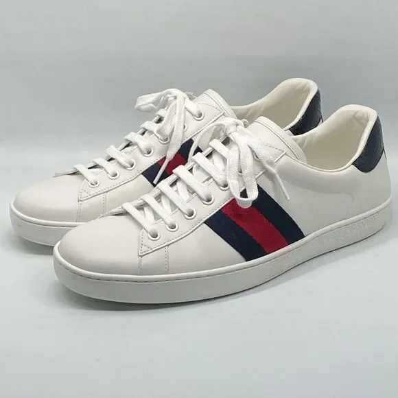 Gucci New Ace Leather Sneakers size 8.5/us size 9