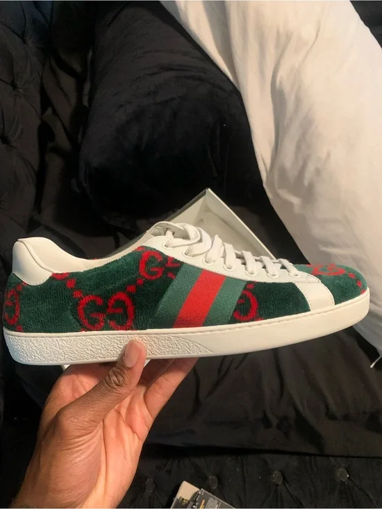 Gucci Green and Red GG Web Low-Top Men's Sneakers