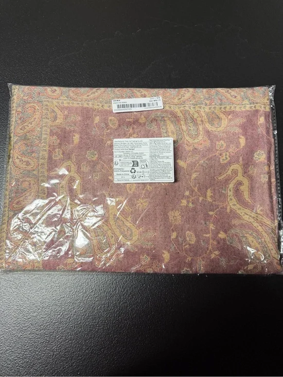 Women’s Paisley Pattern Scarf Tote Bag - Pink/Brown