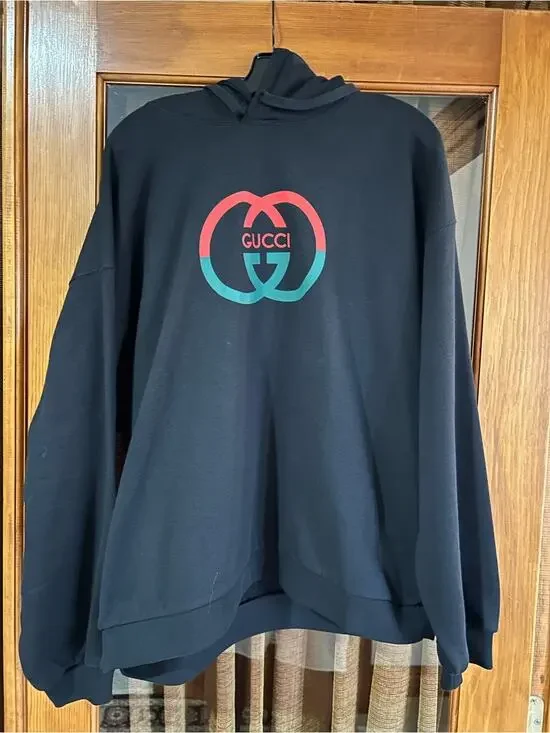 Men's Gucci cotton interlocking G logo sweatshirt size large made in Italy