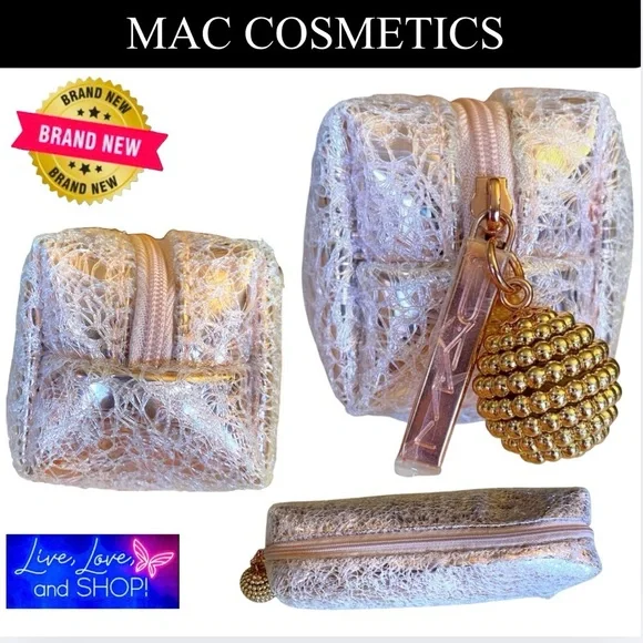MAC 2017 Holiday Collection Cosmetics Snowball Lip Bag, EUC