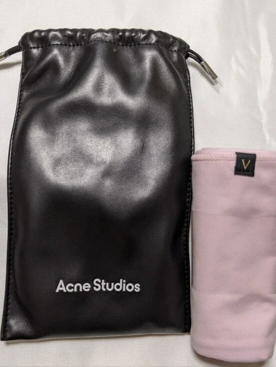New Acne Studios black leather drawstring Pouch + VS Microfiber Sports Towel
