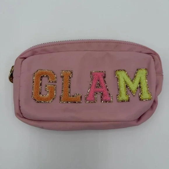 Stoney Clover Lane Classic‎ Small Pouch Pink GLAM Logo Makeup Travel Case