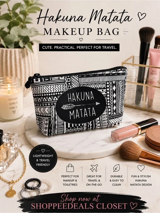 Jom Tokoy Hakuna Matata Makeup Bag Travel Cosmetic Case