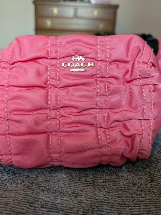 Coach Pink Ruffled Cosmetic Pouch