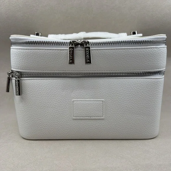 Étoile Duo Vanity Case in White Croc NEW With Defects Please See All Photos