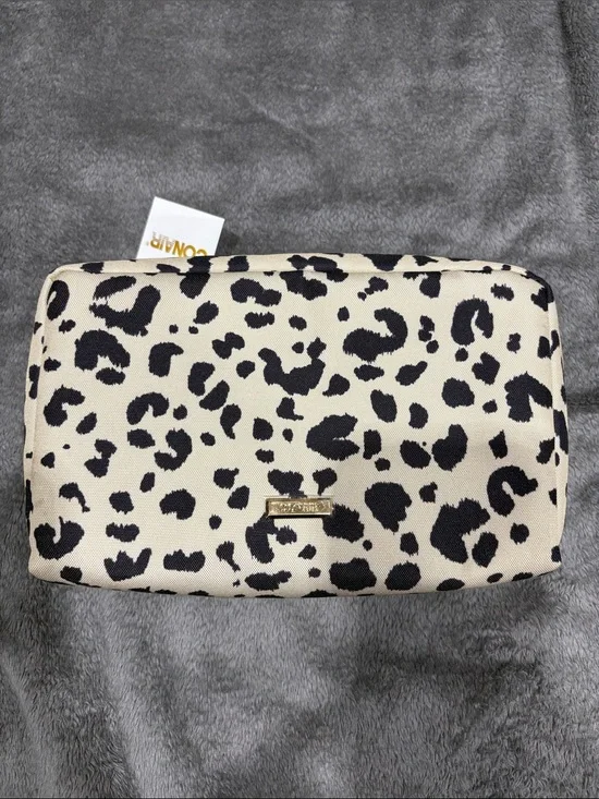 Animal Print Cosmetic Bag in Black and Cream - CONAIR