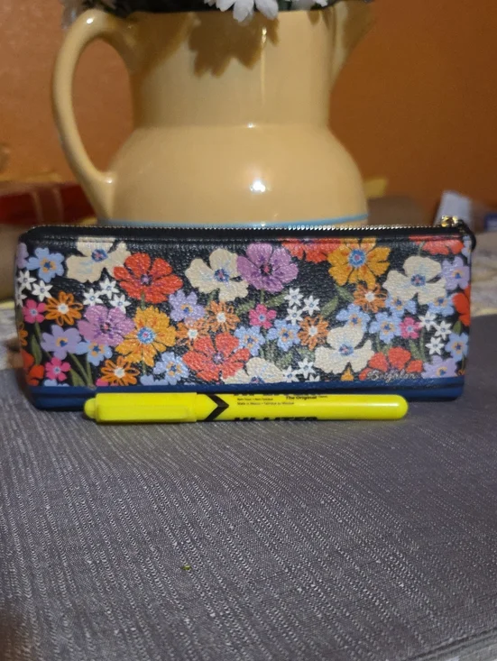 Brighton Black Multicolor Floral Zip Cosmetic Pouch