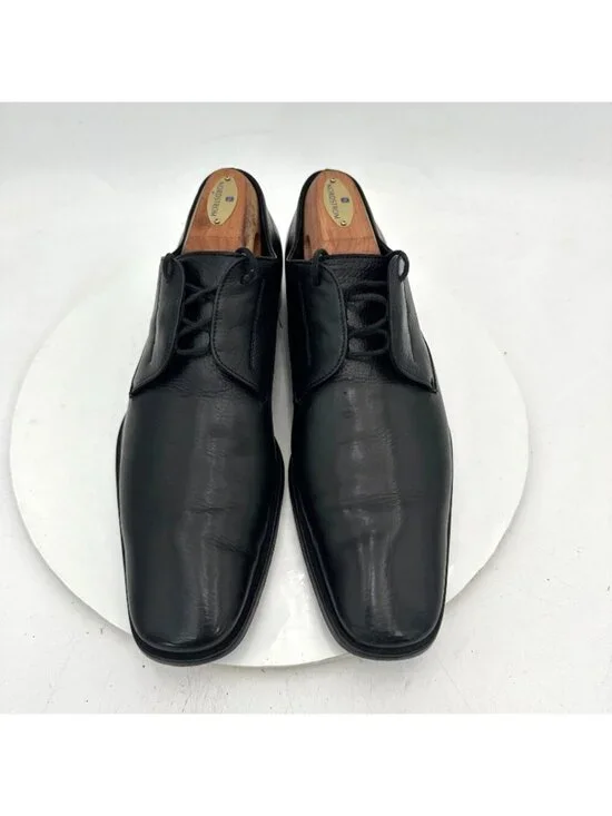 Gucci Men Size UK 8D US 8.5 Black Leather Plain Toe Derby Dress Shoes