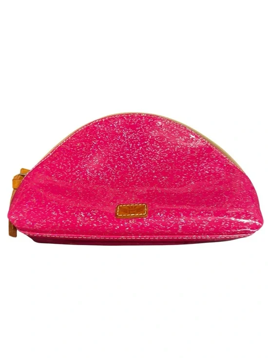 Consuela Makeup Bag Shine Tool Kit Hot Pink Glitter Black Polka Dot Interior