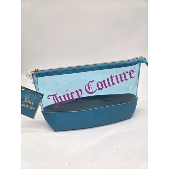 Juicy Couture Clear  Cosmetic‎ Bag  / pouch Teal 9