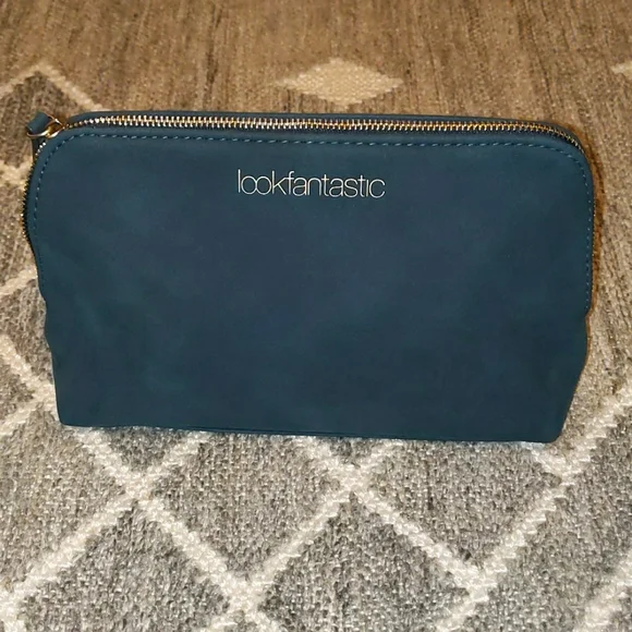 NWT Dark Blue Vegan Suede/Textured Makeup Case