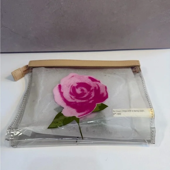 🩷5/$10🩷 Avon Transparent Pouch with Pink Accent VINTAGE 2002
