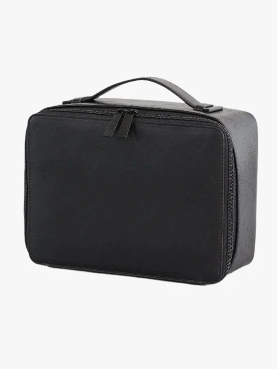 BEIS Black Structured Travel Cosmetic Case with Top Handle
