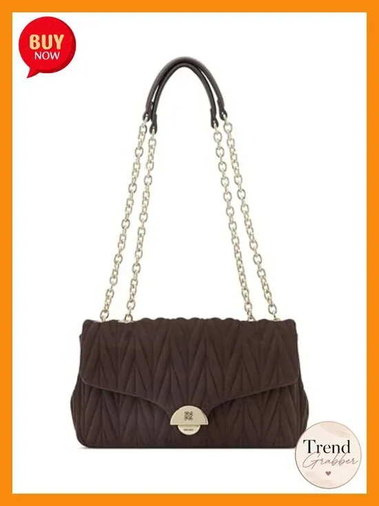 Nine West Jaslee Convertible Crossbody Chain Flap Satchel Faux Leather