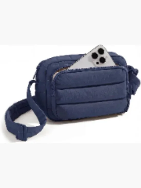 Puffer Crossbody Bag for Women RFID Blocking Slots Adjustable Strap Travel Purse