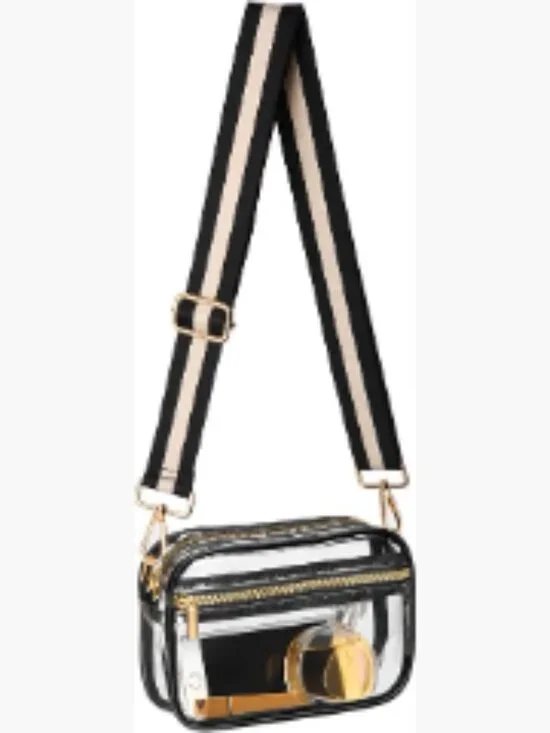 Clear Stadium Approved Crossbody Bag Water-Resistant PVC Adjustable Strap