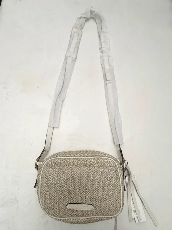 AIMEE KESTENBERG Berlin Leather Crossbody Bag In Straw W/vanilla