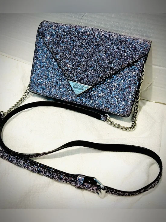 Rebecca Minkoff Leather Fairycore Glitter Leather Crossbody Prom Wedding Clutch