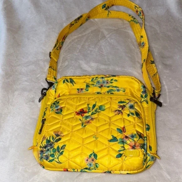 BNWOT Yellow Floral Quilted Ranger Crossbody Bag by LUG