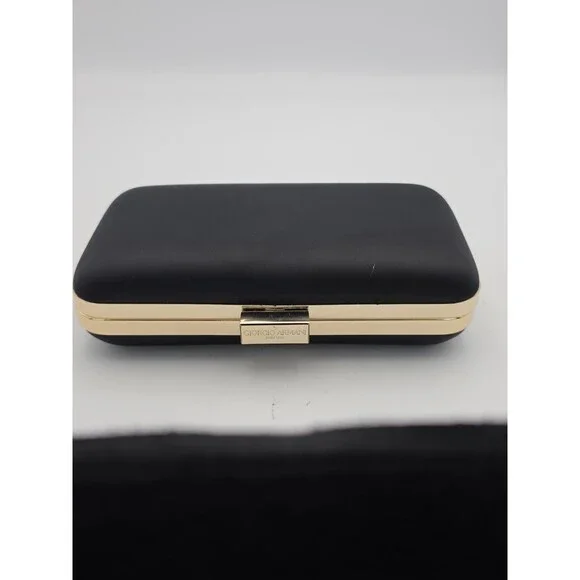 Giorgio Armani Parfums Black Gold Evening Clutch Purse Satin Lined